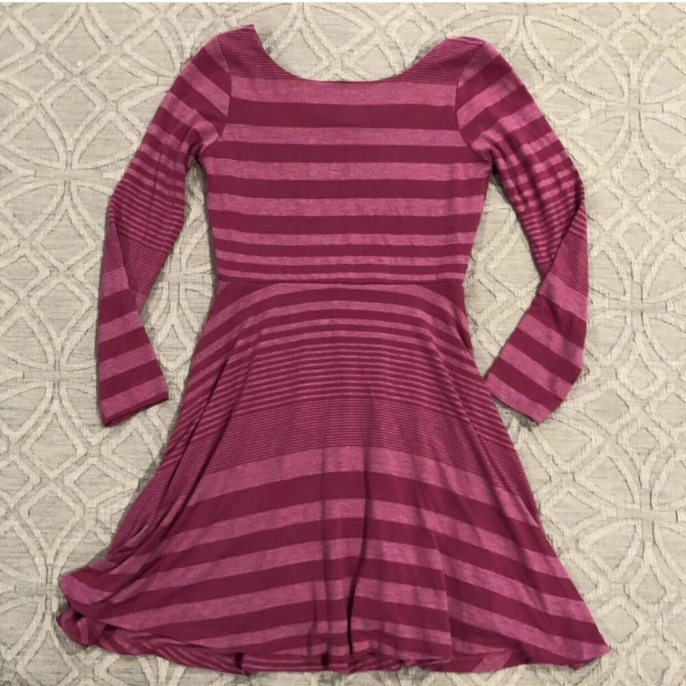 Zunie M (10/12) Pink Striped Twirl Skater Dress